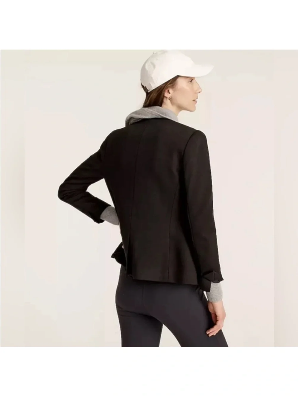 J. Crew Going-out blazer in stretch twill Black Open-Front Women's Jacket 12